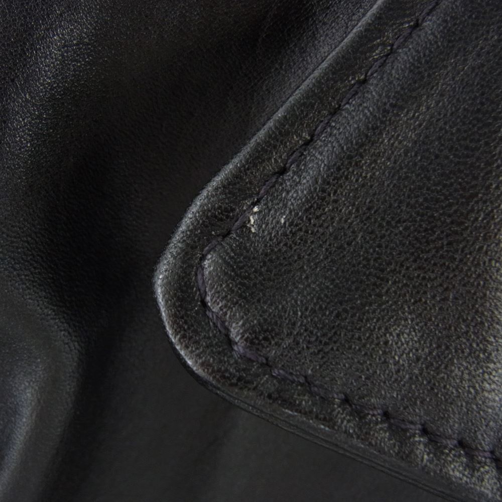 LANGLITZ LEATHERS ラングリッツレザーズ カスタム ホースハイド 衿付 シングル ライダース ジャケット ブラック系 サイズ表記無し【中古】