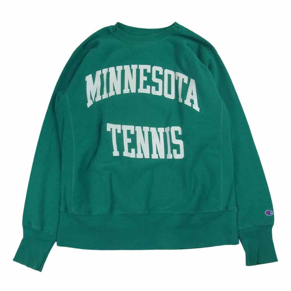 Champion チャンピオン 90s ヴィンテージ 刺繍タグ USA製 MINESOTA カレッジロゴ リバースウィーブ スウェット グリーン系 L【中古】