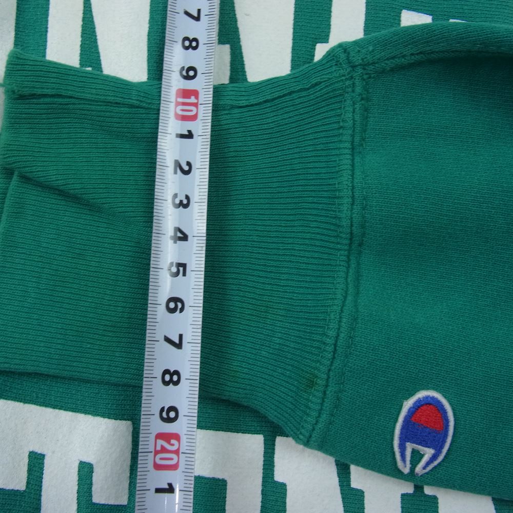 Champion チャンピオン 90s ヴィンテージ 刺繍タグ USA製 MINESOTA カレッジロゴ リバースウィーブ スウェット グリーン系 L【中古】