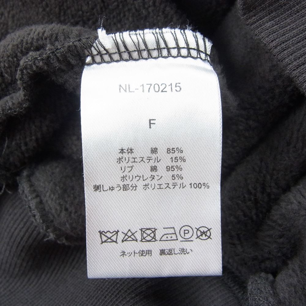 ニル デュエ / ニル アン EMBROIDERY FLOWER HOODIE フラワー 刺繍 プルオーバー パーカー ブラック ブラック系 F【中古】