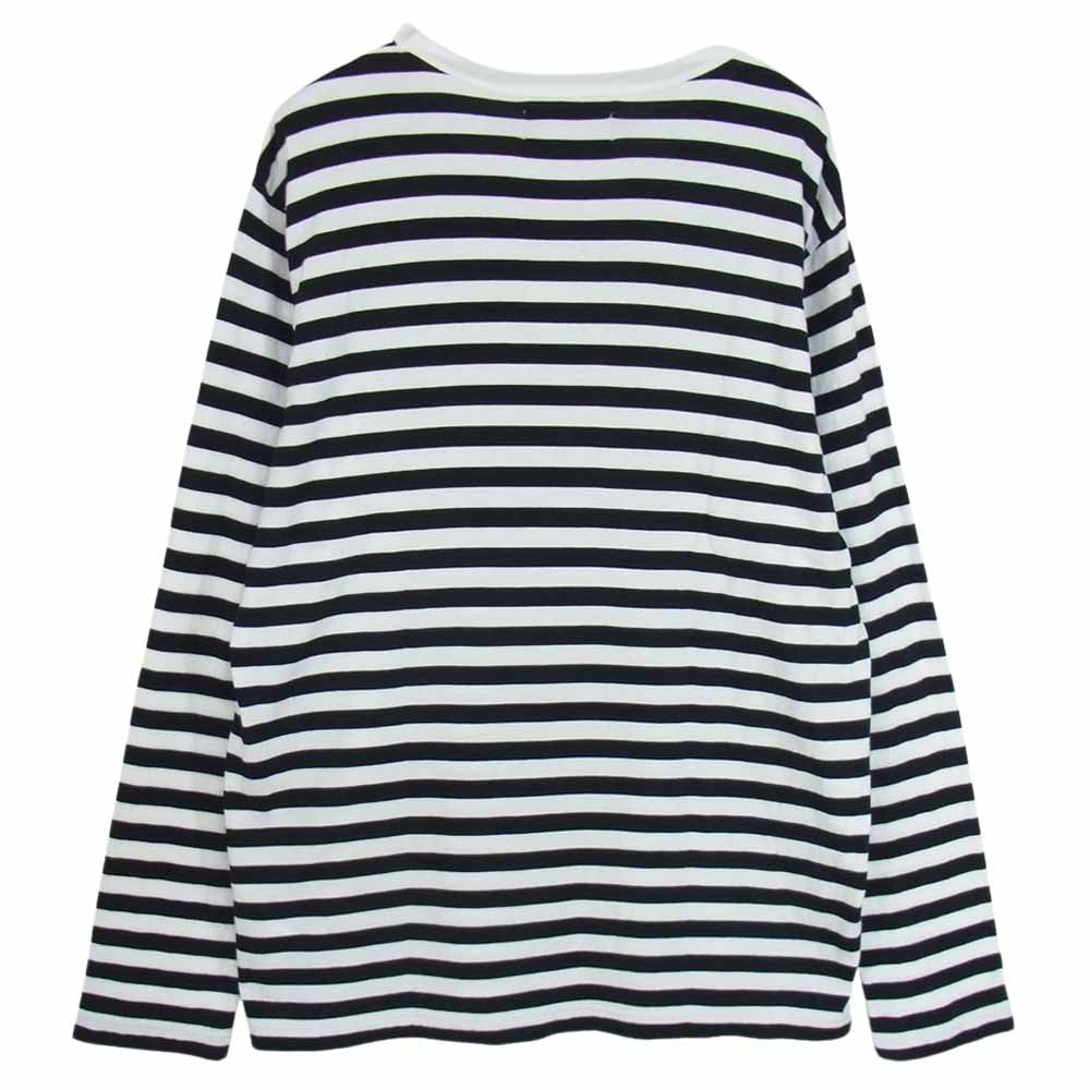 Yohji Yamamoto ヨウジヤマモト WILDSIDE ワイルドサイド WZ-T16-008-1-02 Portrait Border T-shirt プリント ボーダー Tシャツ カットソー  ブラック系 ホワイト系 3【美品】【中古】