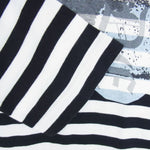 Yohji Yamamoto ヨウジヤマモト WILDSIDE ワイルドサイド WZ-T16-008-1-02 Portrait Border T-shirt プリント ボーダー Tシャツ カットソー  ブラック系 ホワイト系 3【美品】【中古】