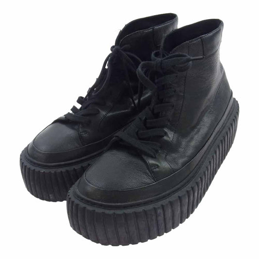 ランドホルツ プラットフォーム レースアップ レザー シューズ ブーツ ブラック系 41【中古】