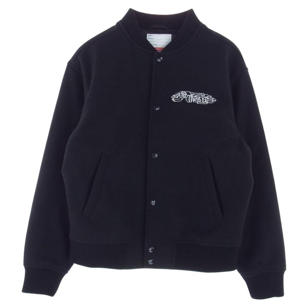 Supreme シュプリーム 19AW Delta Logo Varsity Jacket デルタ ロゴ バーシティ ジャケット ブルゾン ブラック系 S【中古】