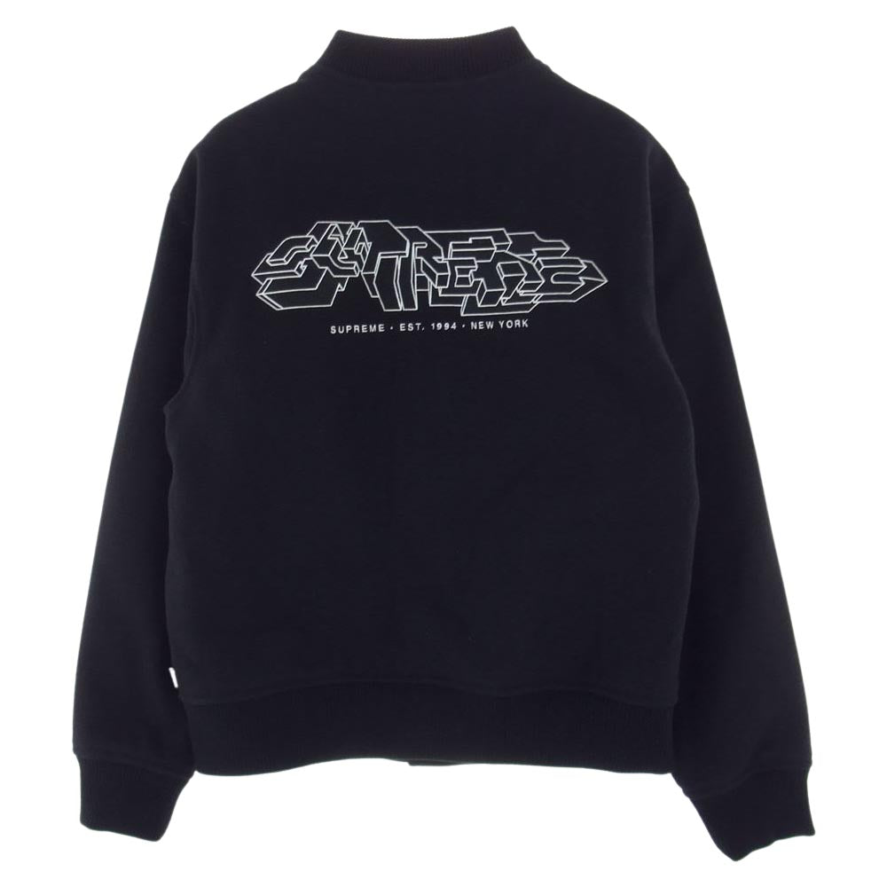 Supreme シュプリーム 19AW Delta Logo Varsity Jacket デルタ ロゴ バーシティ ジャケット ブルゾン ブラック系 S【中古】