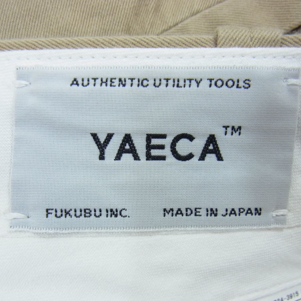 YAECA ヤエカ 11612 チノ ワイド テーパード パンツ カーキ系 30【中古】
