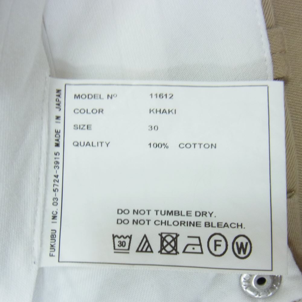 YAECA ヤエカ 11612 チノ ワイド テーパード パンツ カーキ系 30【中古】