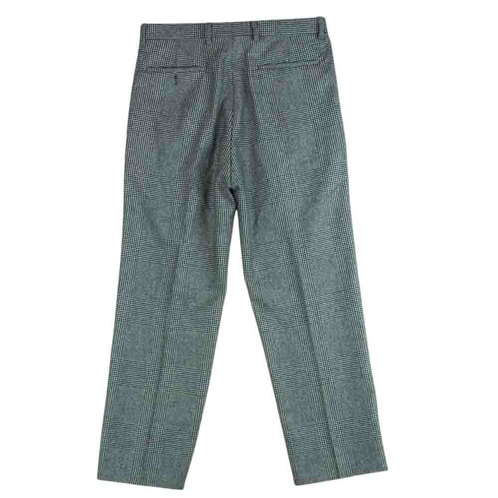 カルーゾ 1121-343-2883 GLEN PLAID NEW STRAIGHT 1PLEATS 1プリーツ グレンチェック プレイド スラックス パンツ イタリア製 グレー系 46 R【美品】【中古】