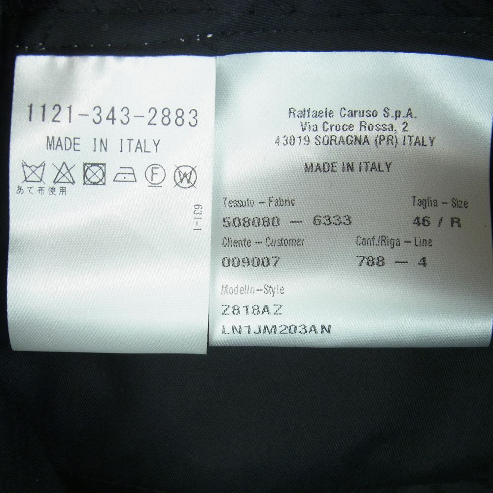 カルーゾ 1121-343-2883 GLEN PLAID NEW STRAIGHT 1PLEATS 1プリーツ グレンチェック プレイド スラックス パンツ イタリア製 グレー系 46 R【美品】【中古】