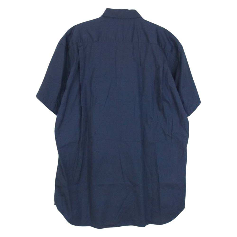 COMME des GARCONS コムデギャルソン FZ-B071 SHIRT フランス製 レギュラーカラー コットン 半袖 シャツ  ネイビー系 M【中古】