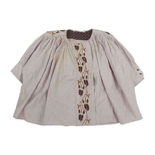 Chloe クロエ 21SS ストライプ チュニック ブラウス ブラウン系 34【中古】