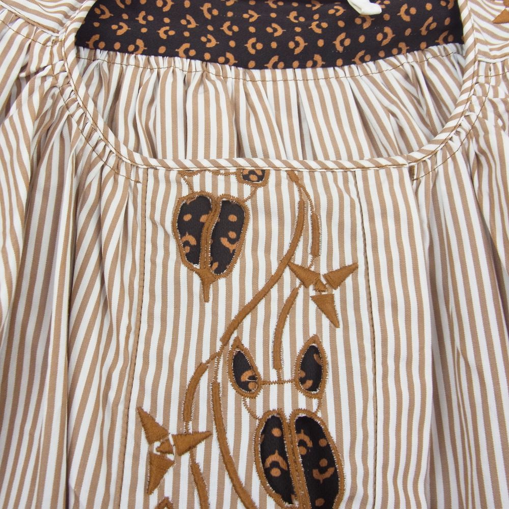 Chloe クロエ 21SS ストライプ チュニック ブラウス ブラウン系 34【中古】