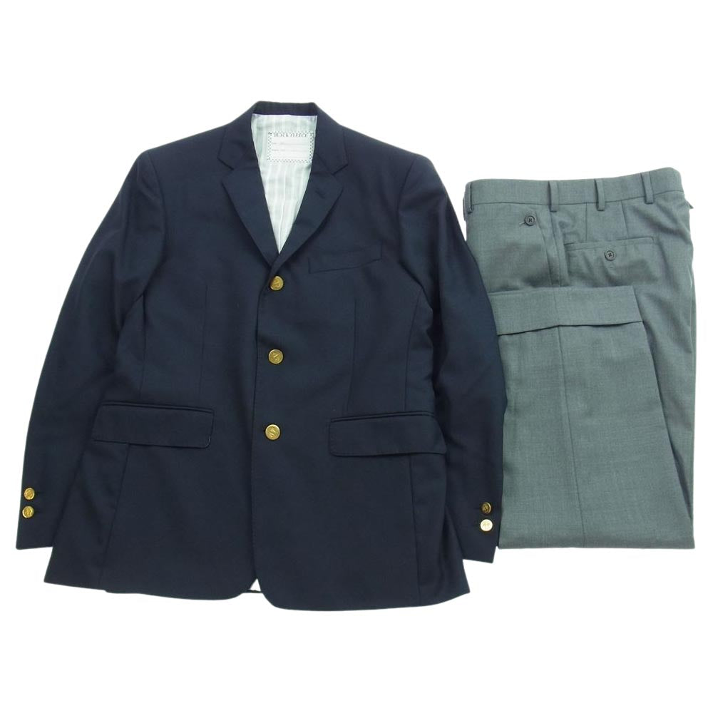 BLACK FLEECE ブラックフリースブルックスブラザーズ 米国製 ウール 3B テーラード ジャケット パンツ セットアップ ネイビー系 グレー系【中古】