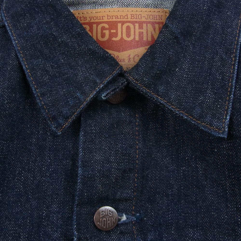 BIG JOHN ビッグジョン BP601N BURGUS PLUS 14oz. Natural Indigo Selvedge Denim バーガスプラス 14オンス セルビッジ デニムジャケット インディゴブルー系 S【中古】