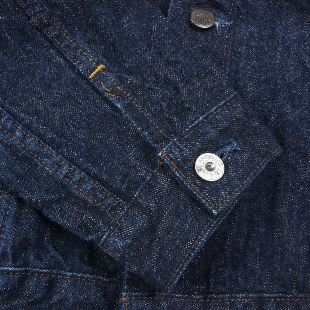 BIG JOHN ビッグジョン BP601N BURGUS PLUS 14oz. Natural Indigo Selvedge Denim バーガスプラス 14オンス セルビッジ デニムジャケット インディゴブルー系 S【中古】
