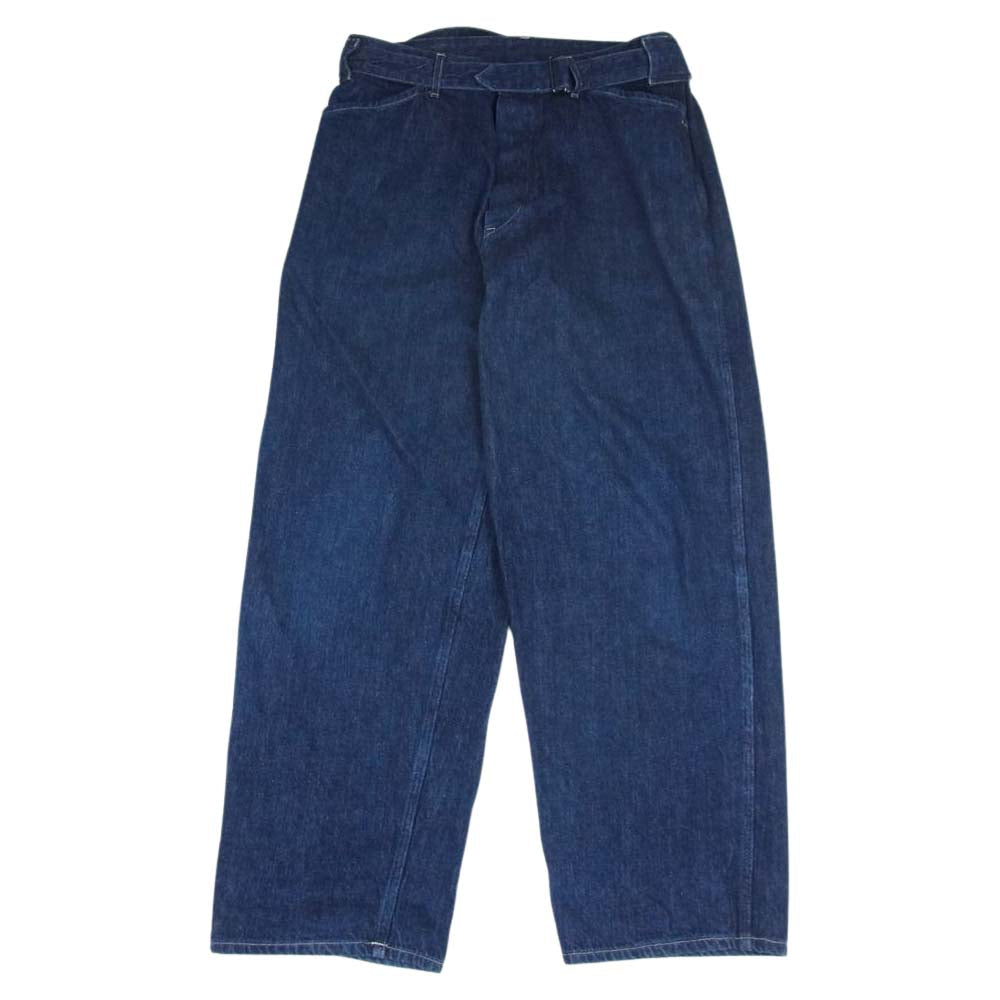 COMOLI コモリ 21AW U03-03011 BELTTED PANTS ベルテッド デニム パンツ インディゴブルー系 1【中古】