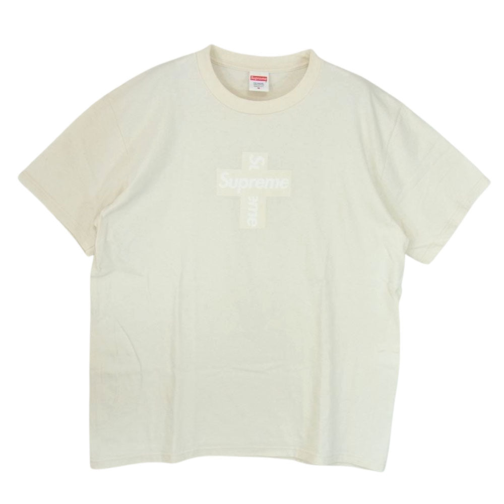Supreme シュプリーム 20AW Cross Box Logo Tee クロス ボックス ロゴ 半袖 Tシャツ オフホワイト系 M【中古】