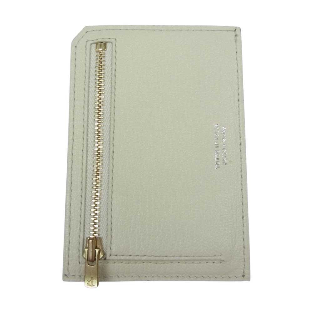 ラルコバレーノ イタリア製 2 TONE バイカラー レザー カードケース グレー系 オフホワイト系【中古】
