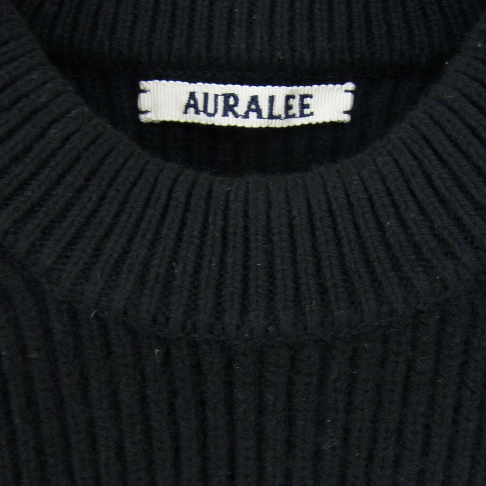 AURALEE オーラリー 22AW A22AP02RK SUPER FINE WOOL RIB KNIT BIG PO スーパーファイン ウール リブニット ビッグ プルオーバー ブラック系 4【中古】