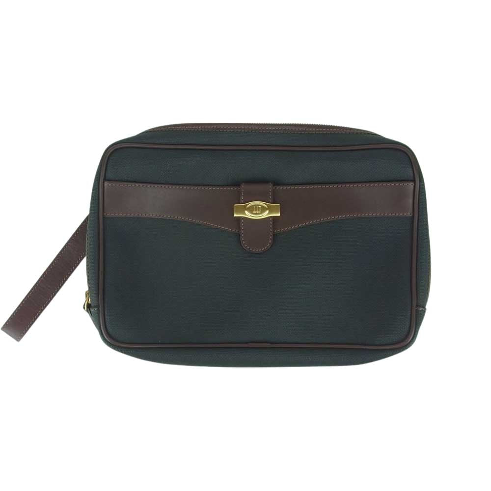 Dunhill ダンヒル セカンド バッグ イタリア製 ダークグレー系 ブラウン系【中古】