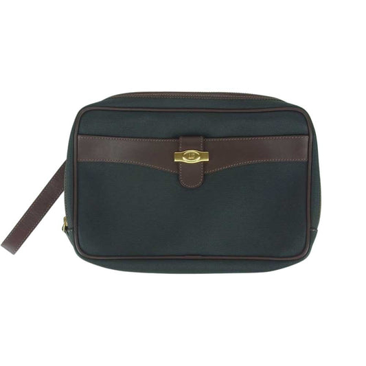 Dunhill ダンヒル セカンド バッグ イタリア製 ダークグレー系 ブラウン系【中古】