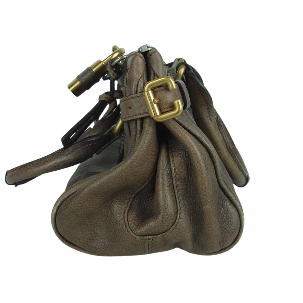 Chloe クロエ パディントン ショルダー ハンド バッグ イタリア製 グレイッシュブラウン系【中古】