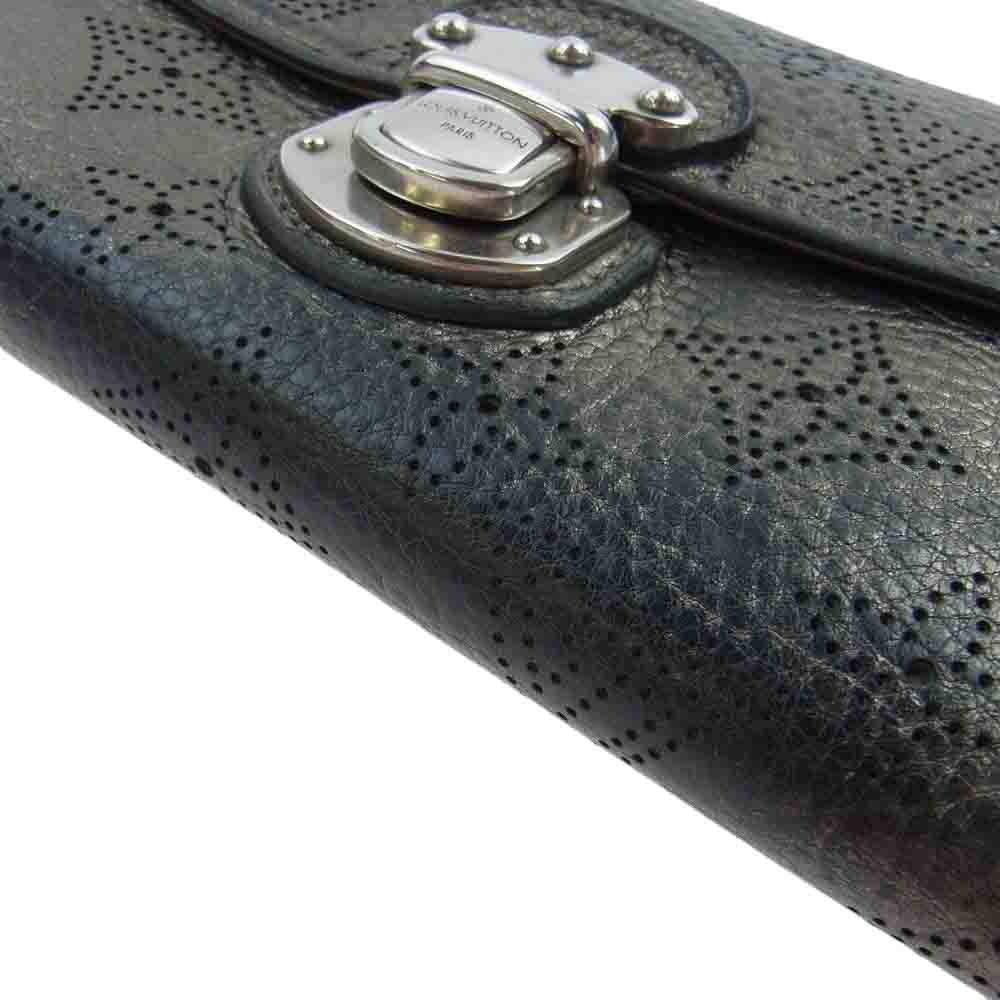 LOUIS VUITTON ルイ・ヴィトン M95716 マヒナ ポルトフォイユ・アメリア 三つ折り 長財布 ブロンズ ブラック系 シルバー系【中古】