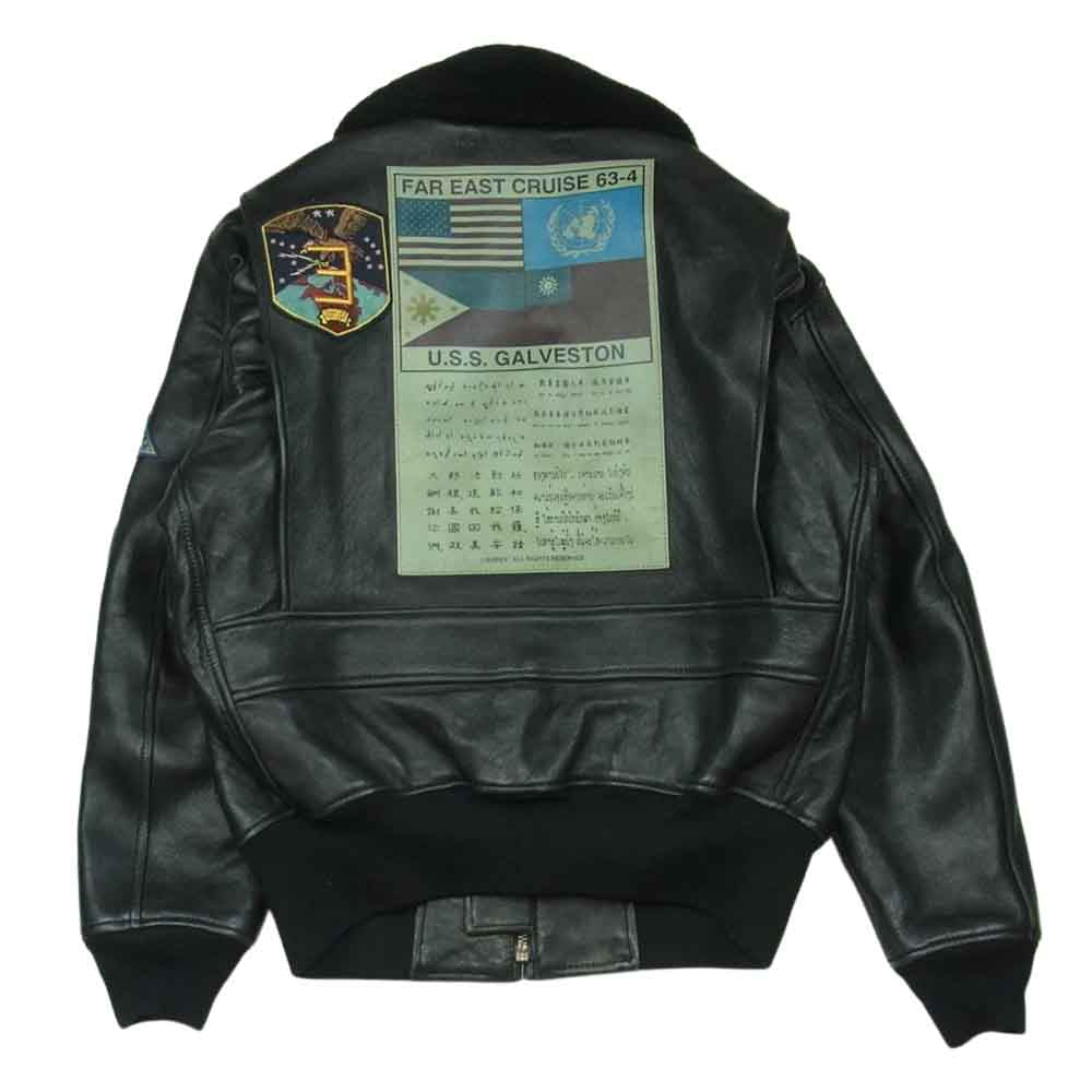 AVIREX アヴィレックス 6181013 TOPGUN MODEL G-1 トップガンモデル レザー フライト ジャケット 中国製 ブラック系 L【中古】