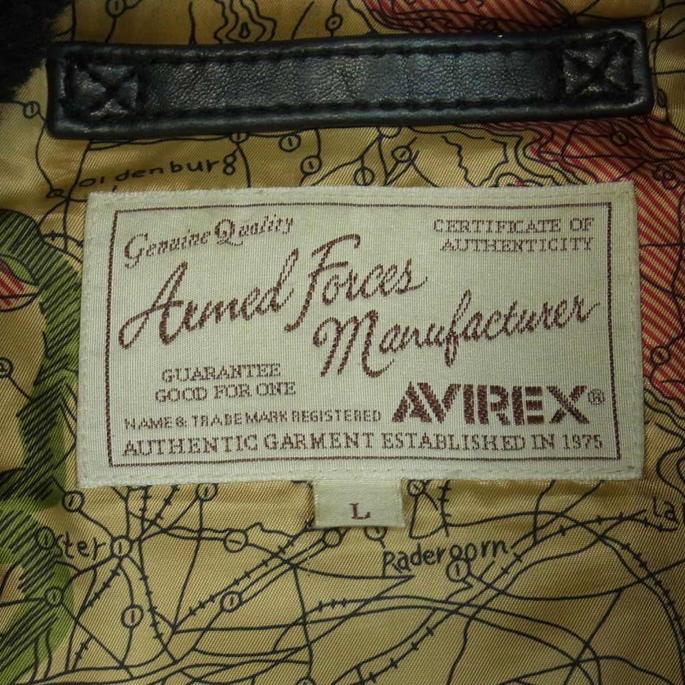 AVIREX アヴィレックス 6181013 TOPGUN MODEL G-1 トップガンモデル レザー フライト ジャケット 中国製 ブラック系 L【中古】