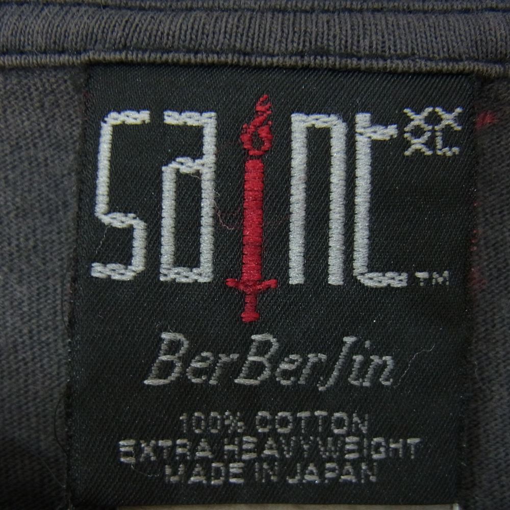 SAINT MICHAEL セントマイケル SM-S23-0000-085 × BerBerJin ベルベルジン SA_SS TEE/REVENGE Tシャツ チャコールグレー系 XXXL【中古】