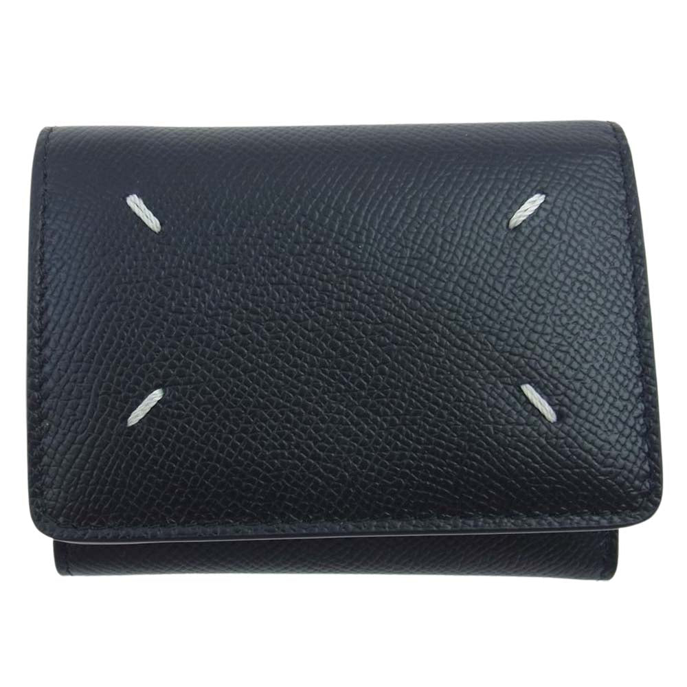 MAISON MARGIELA メゾンマルジェラ 23SS SA3UI0017 Zip Compact Trifold wallet ジップ コンパクト トライフォード ウォレット 三つ折り 財布 ブラック系【中古】