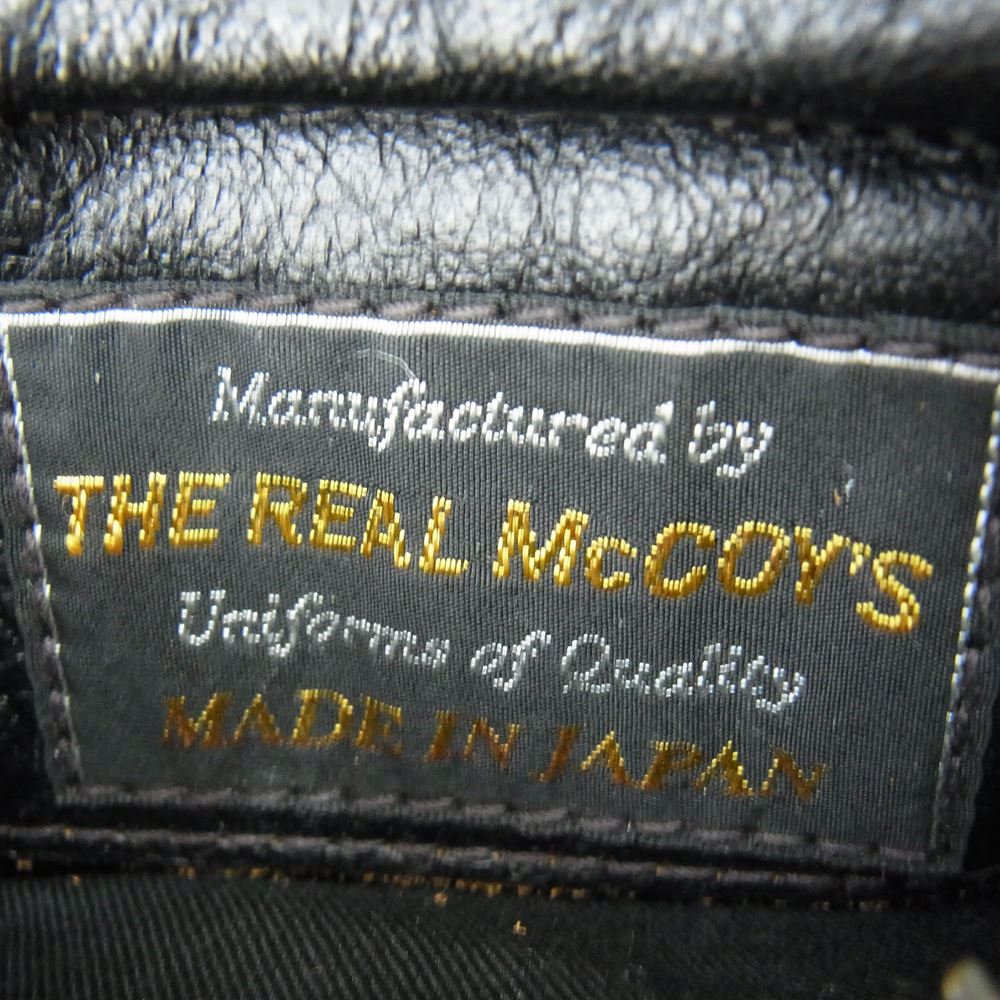 The REAL McCOY'S ザリアルマッコイズ JOE McCOY 30s SPORTS JACKET 茶芯 ホースハイド レザー スポーツ ジャケット ブラック系 36【中古】