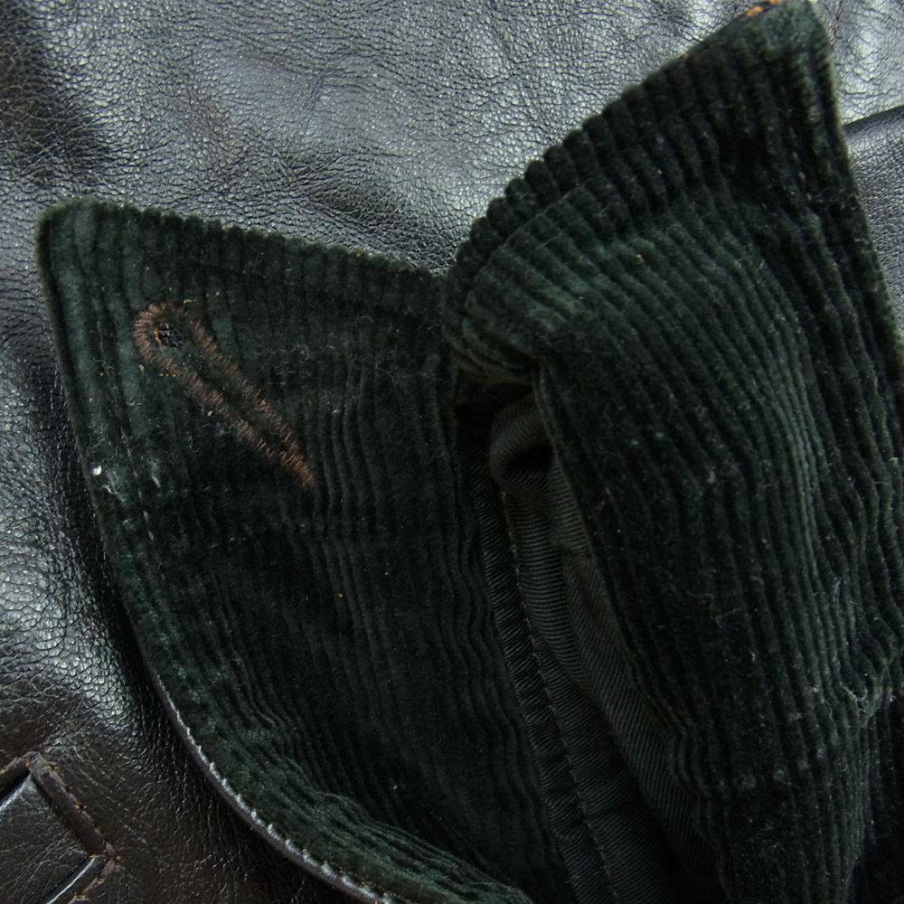 The REAL McCOY'S ザリアルマッコイズ JOE McCOY 30s SPORTS JACKET 茶芯 ホースハイド レザー スポーツ ジャケット ブラック系 36【中古】