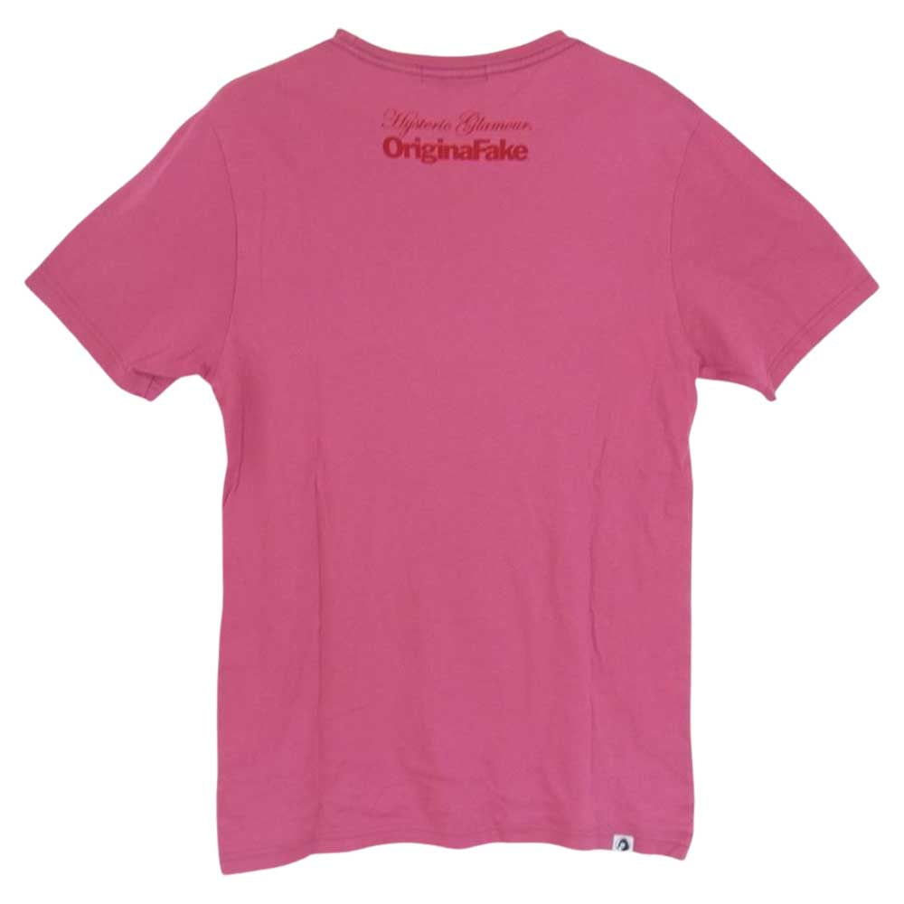 HYSTERIC GLAMOUR ヒステリックグラマー 0212CT23 × KAWS カウズ ORIGINAL FAKE オリジナルフェイク ガールプリント カウズ 半袖 Tシャツ ピンク系 S【中古】