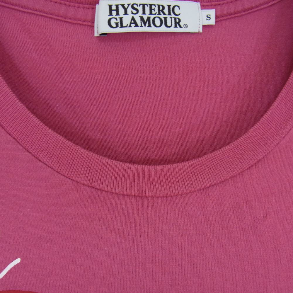 HYSTERIC GLAMOUR ヒステリックグラマー 0212CT23 × KAWS カウズ ORIGINAL FAKE オリジナルフェイク ガールプリント カウズ 半袖 Tシャツ ピンク系 S【中古】