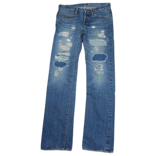 HYSTERIC GLAMOUR ヒステリックグラマー 0242AP03 DUR加工 スタッズ ダメージ 加工 デニム パンツ  インディゴブルー系 30インチ【中古】