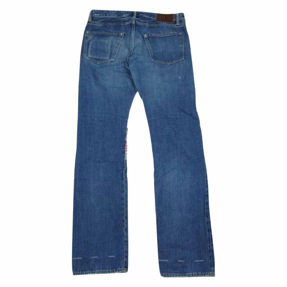HYSTERIC GLAMOUR ヒステリックグラマー 0223AP01 バナー アイコン パッチ スタッズ デニム パンツ インディゴブルー系 30【中古】