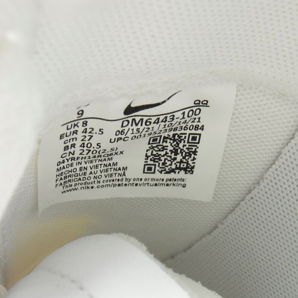 NIKE ナイキ DM6443-100 × sacai サカイ Blazer Low White Patent Leather ブレーザー ロー ホワイト パテント レザー スニーカー ホワイト系 27.0㎝【新古品】【未使用】【中古】