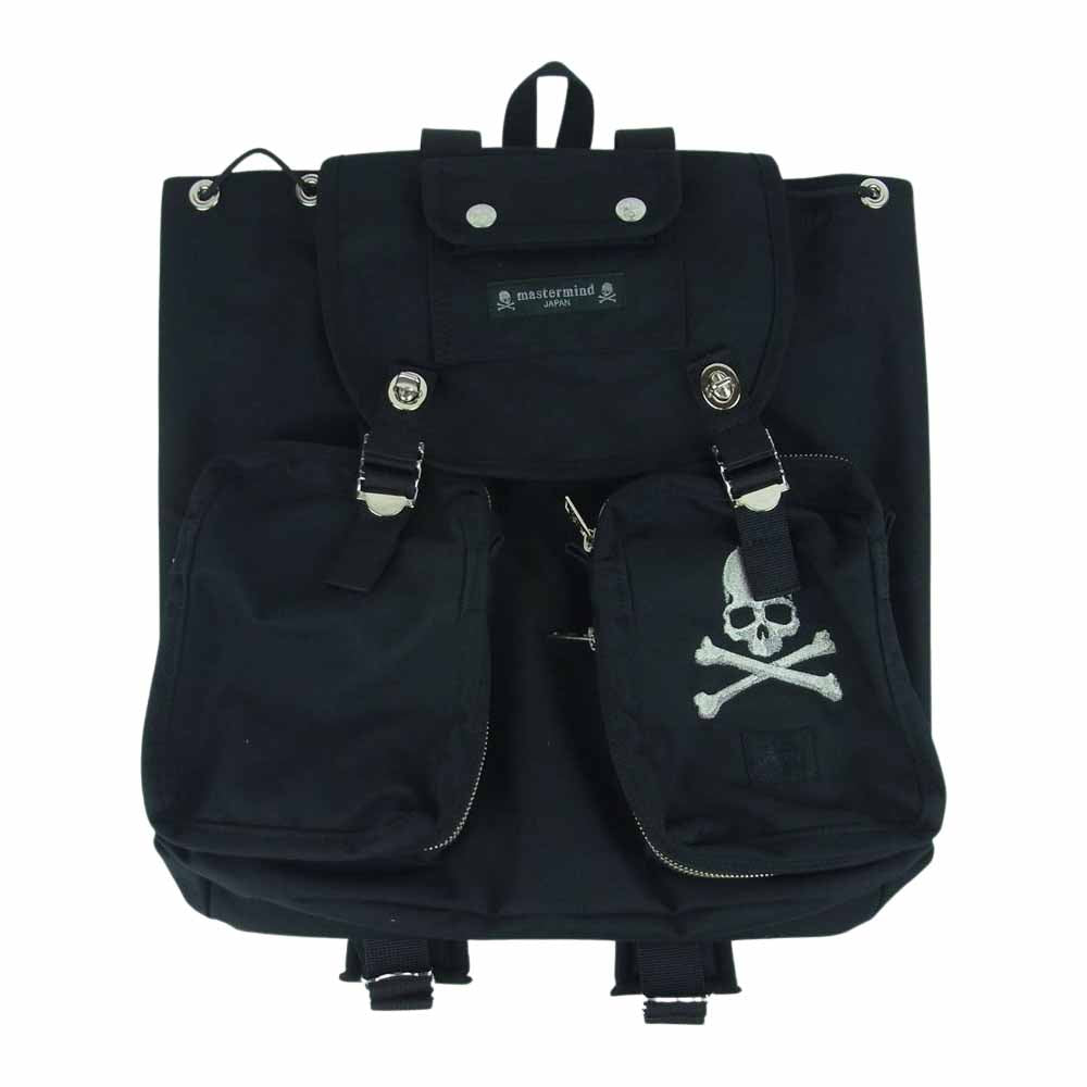 PORTER ポーター mastermind JAPAN マスターマインドジャパン RUCKSACK スカル 刺繍 バックパック バッグ リュック ブラック系【美品】【中古】