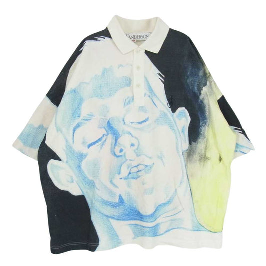 ジェイダブリュー・アンダーソン 21SS JO001PG0476800 OVERSIZED POLO SHIRT オーバーサイズ ポロシャツ スケッチコットン 半袖  マルチカラー系 L【中古】