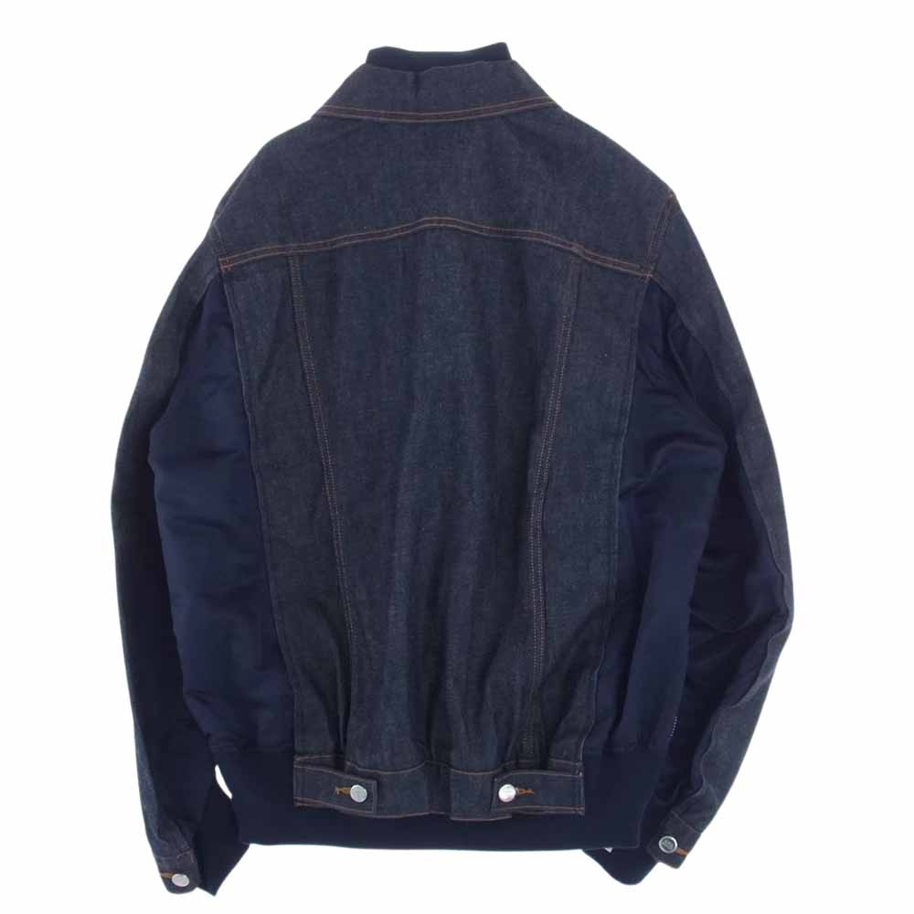 Sacai サカイ 21SS 21-0293S ×A.P.C アーペーセー BLOUSON EIMI MA-1 ドッキング デニム ジャケット S【中古】