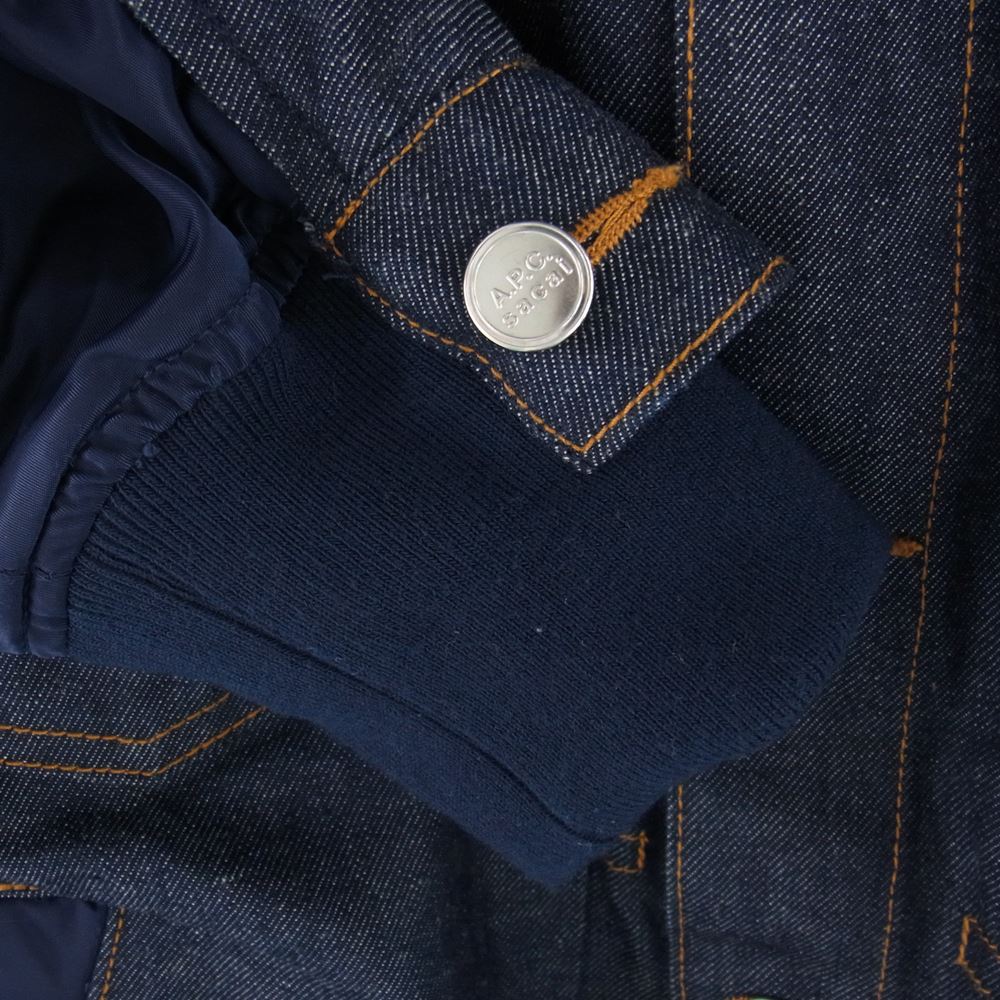 Sacai サカイ 21SS 21-0293S ×A.P.C アーペーセー BLOUSON EIMI MA-1 ドッキング デニム ジャケット S【中古】