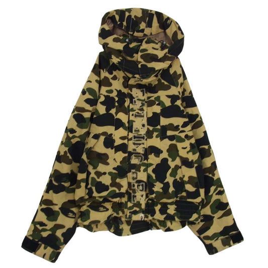A BATHING APE アベイシングエイプ 1st CAMO SNOW BOARD JACKET カモ スノーボード ジャケット ショート マウンテン パーカー カーキ系 サイズ表記無【中古】