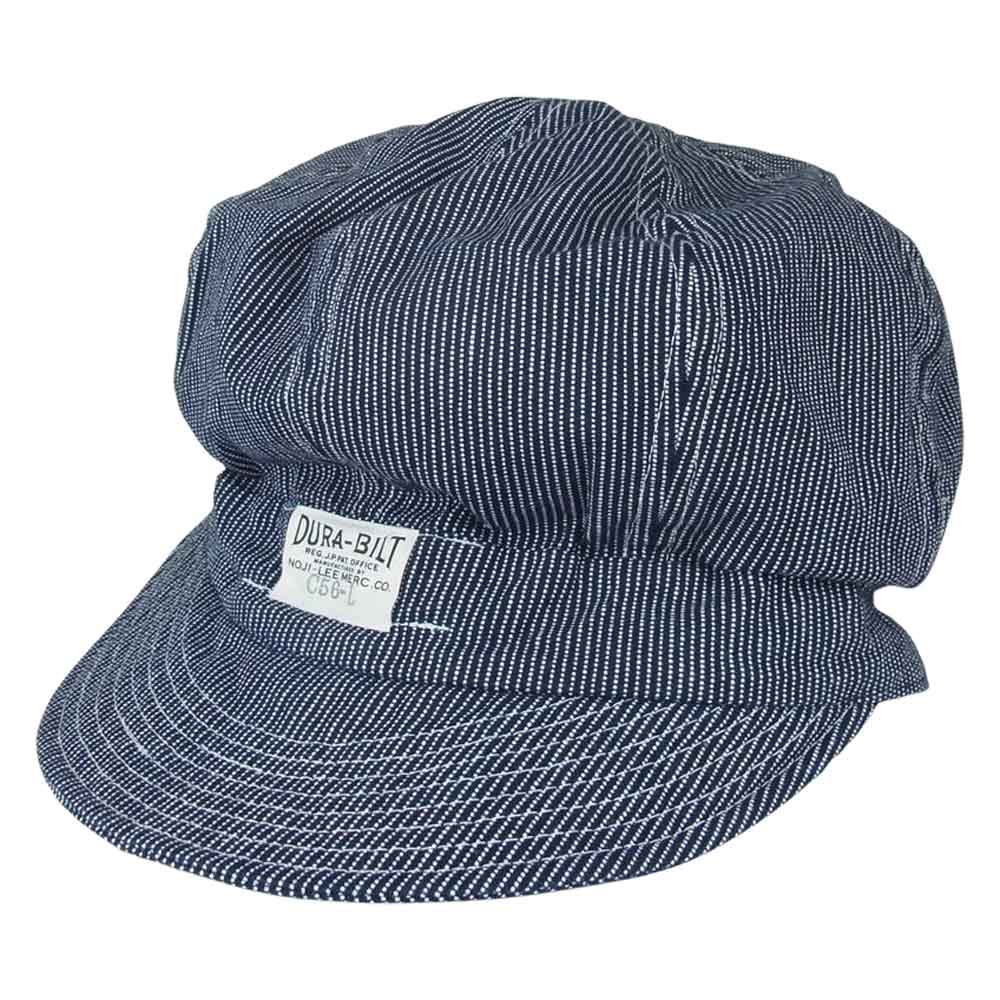 ダッパーズ DURA-BILT デュラ ビルト WORK CASQUETTE ワーク キャスケット キャップ 帽子 ストライプ インディゴブルー系【中古】
