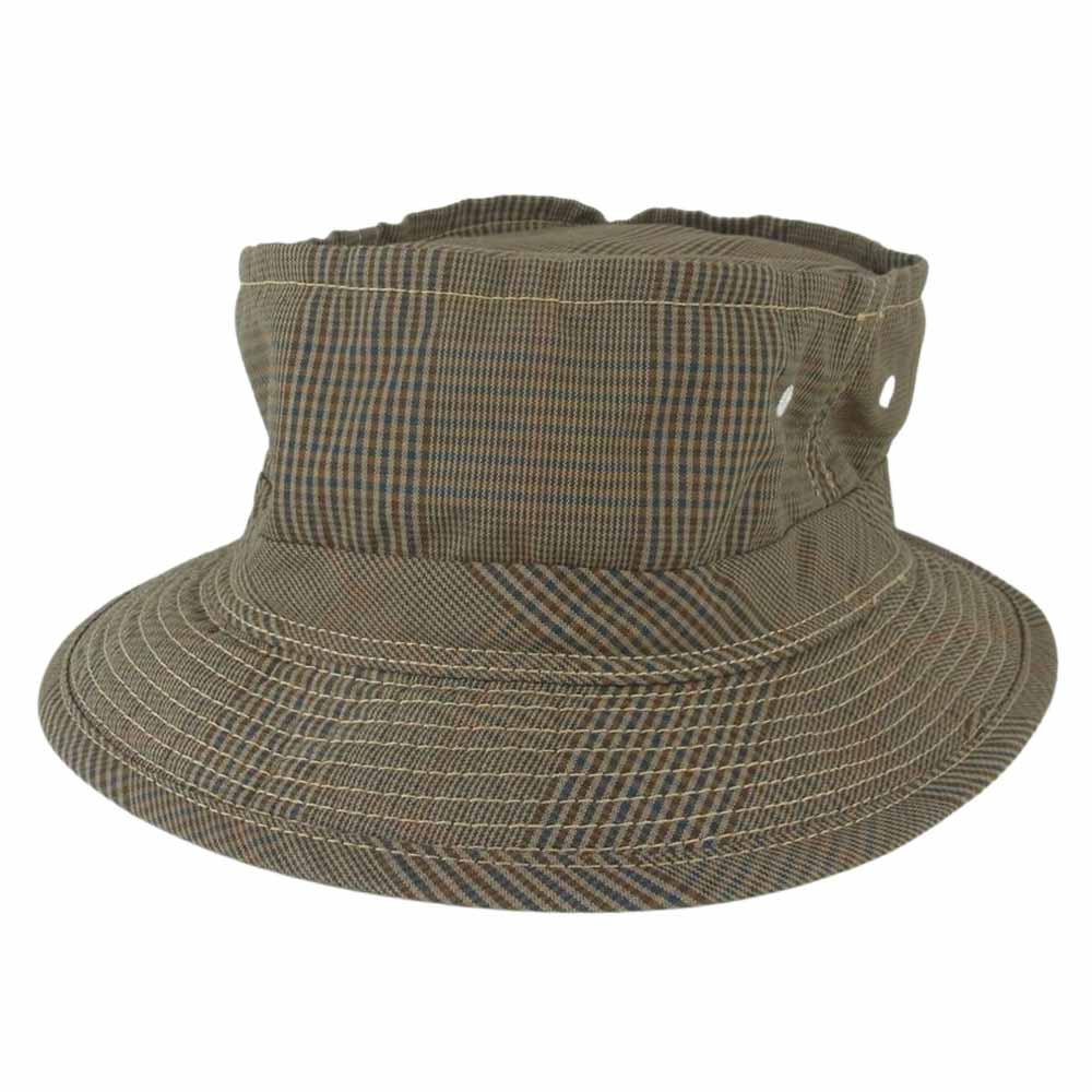 The REAL McCOY'S ザリアルマッコイズ JOE McCOY ジョーマッコイ チェック バケット ハット 帽子 ブラウン系 L【中古】