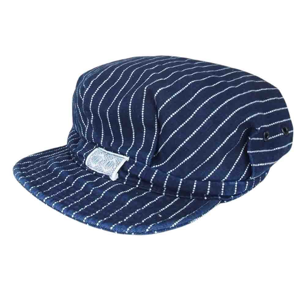 The REAL McCOY'S ザリアルマッコイズ 8HU INDIGO WABASH STRIPE WORK CAP ウォバッシュ ストライプ ワーク キャップ  インディゴブルー系 7 3/4【中古】