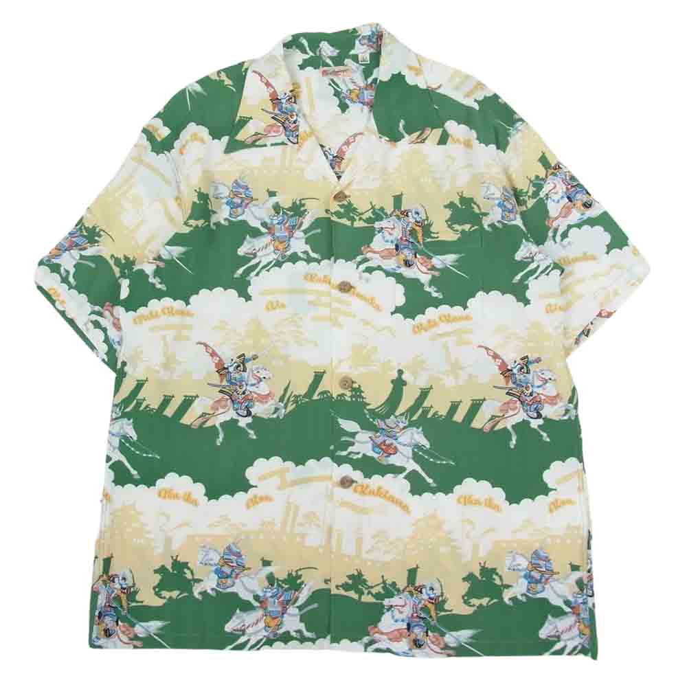 SUN SURF サンサーフ SS39023 RAYON HAWAIIAN SHIRT THE SENGOKU PERIOD 和柄 アロハ ハワイアン シャツ L【中古】
