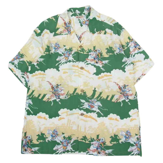 SUN SURF サンサーフ SS39023 RAYON HAWAIIAN SHIRT THE SENGOKU PERIOD 和柄 アロハ ハワイアン シャツ L【中古】