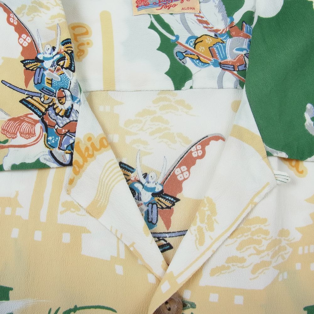 SUN SURF サンサーフ SS39023 RAYON HAWAIIAN SHIRT THE SENGOKU PERIOD 和柄 アロハ ハワイアン シャツ L【中古】