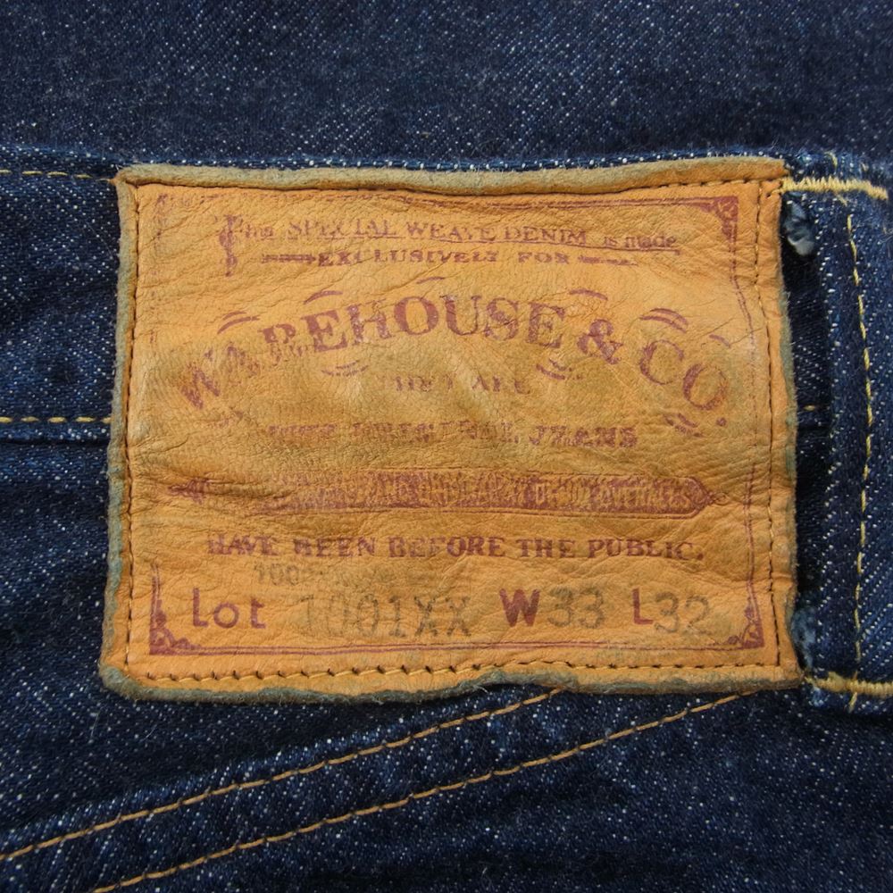 WAREHOUSE ウエアハウス 1001XX デニム パンツ ディアスキンラベル インディゴブルー系 W33 L32【中古】